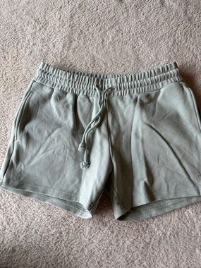 ZYIA Light Sage High-Rise Drawstring Athletic Shorts